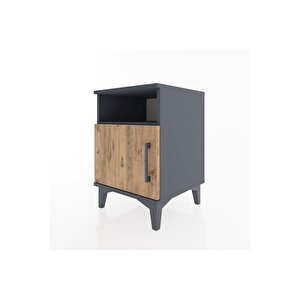 Hyperion Komodin Tek Raflı Tek Kapaklı 44x44x64 Antrasit-çam