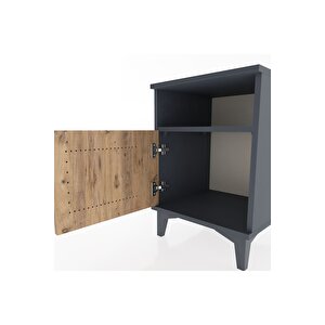 Hyperion Komodin Tek Raflı Tek Kapaklı 44x44x64 Antrasit-çam