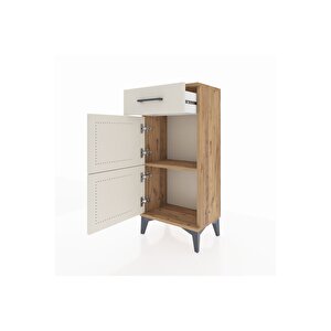 Arges Komodin Tek Raflı Tek Çekmeceli 2 Kapaklı 44x30x96 Çam-aytaşı