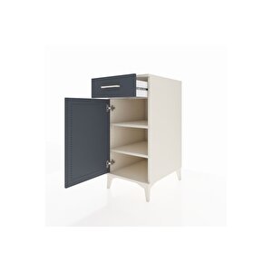 Kronos Komodin 2 Raflı Tek Çekmeceli Tek Kapaklı 44x59x96 Aytaşı-antrasit