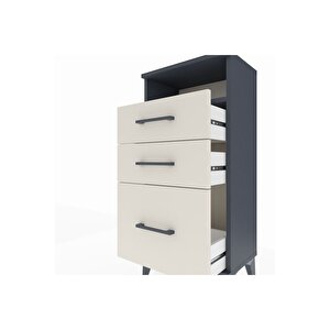 Arges Komodin Tek Raflı 3 Çekmeceli 44x30x96 Antrasit-aytaşı