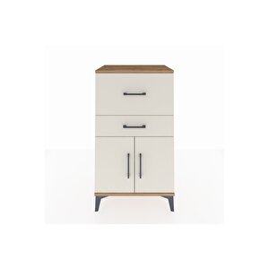 Hyperion Komodin Tek Raflı 2 Çekmeceli 2 Kapaklı 60x44x106 Çam-aytaşı