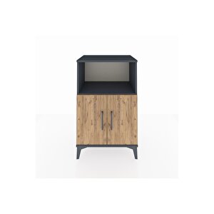 Hyperion Komodin 2 Raflı 2 Kapaklı 60x44x96 Antrasit-çam