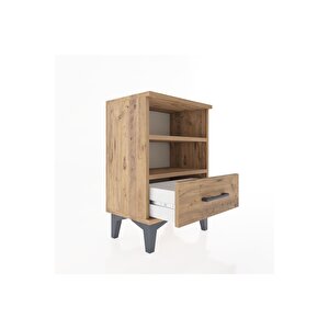 Arges Komodin 2 Raflı Tek Çekmeceli 44x30x64 Çam-çam