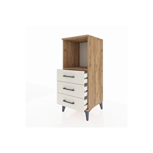 Hyperion Komodin Tek Raflı 3 Çekmeceli 44x44x106 Çam-aytaşı