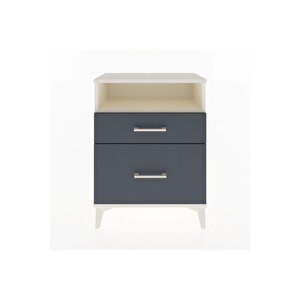 Arges Komodin Tek Raflı 2 Çekmeceli 60x30x80 Aytaşı-antrasit