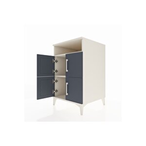 Kronos Komodin 2 Raflı 4 Kapaklı 60x59x96 Aytaşı-antrasit