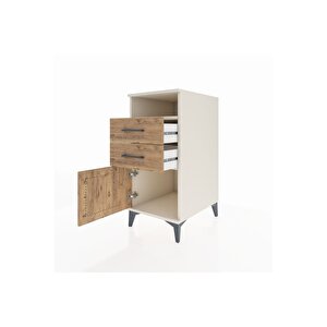 Kronos Komodin Tek Raflı 2 Çekmeceli Tek Kapaklı 44x59x96 Aytaşı-çam