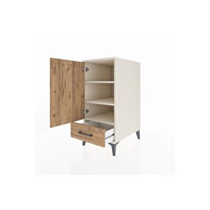 Kronos Komodin 3 Raflı Tek Çekmeceli Tek Kapaklı 44x59x96 Aytaşı-çam