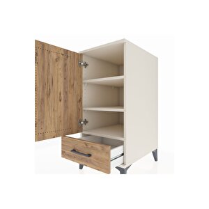 Kronos Komodin 3 Raflı Tek Çekmeceli Tek Kapaklı 44x59x96 Aytaşı-çam