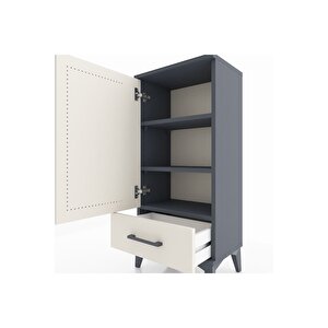 Arges Komodin 3 Raflı Tek Çekmeceli Tek Kapaklı 44x30x96 Antrasit-aytaşı