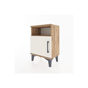 Arges Komodin 2 Raflı Tek Kapaklı 44x30x64 Çam-aytaşı