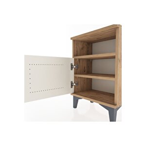 Arges Komodin 2 Raflı Tek Kapaklı 44x30x64 Çam-aytaşı