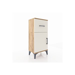 Arges Komodin Tek Raflı Tek Çekmeceli Tek Kapaklı 44x30x96 Çam-aytaşı