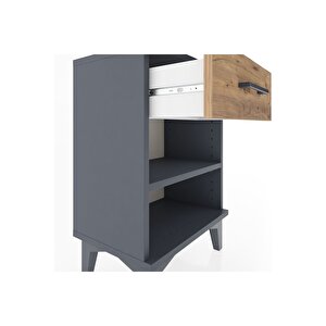 Arges Komodin Tek Raflı Tek Çekmeceli 44x30x64 Antrasit-çam