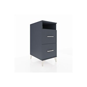 Kronos Komodin Tek Raflı 2 Çekmeceli 44x59x96 Antrasit-antrasit