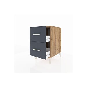 Kronos Komodin 2 Çekmeceli 44x59x80 Çam-antrasit