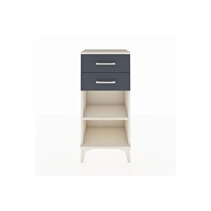 Arges Komodin Tek Raflı 2 Çekmeceli 44x30x96 Aytaşı-antrasit