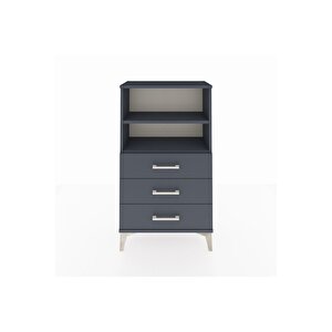 Arges Komodin 2 Raflı 3 Çekmeceli 60x30x106 Antrasit-antrasit