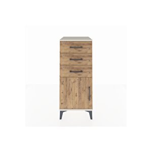 Hyperion Komodin Tek Raflı 3 Çekmeceli Tek Kapaklı 44x44x106 Aytaşı-çam