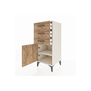 Hyperion Komodin Tek Raflı 3 Çekmeceli Tek Kapaklı 44x44x106 Aytaşı-çam