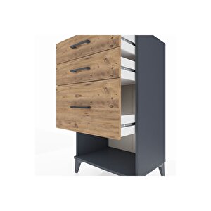 Hyperion Komodin 3 Çekmeceli 60x44x106 Antrasit-çam