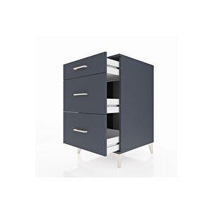 Kronos Komodin 3 Çekmeceli 60x59x96 Antrasit-antrasit