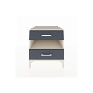 Kronos Komodin Tek Raflı 2 Çekmeceli 60x59x64 Aytaşı-antrasit