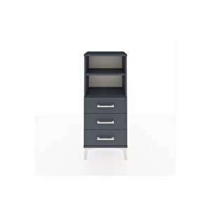 Arges Komodin 2 Raflı 3 Çekmeceli 44x30x106 Antrasit-antrasit