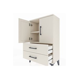 Arges Komodin 2 Raflı 2 Çekmeceli 2 Kapaklı 60x30x96 Aytaşı-aytaşı