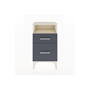 Arges Komodin Tek Raflı 2 Çekmeceli 44x30x80 Aytaşı-antrasit