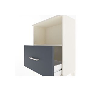 Arges Komodin Tek Raflı Tek Çekmeceli 60x30x80 Aytaşı-antrasit