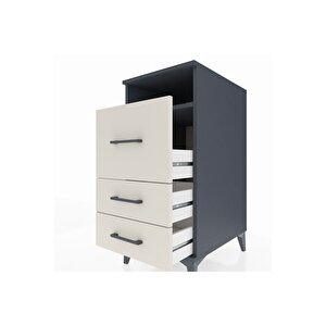 Kronos Komodin Tek Raflı 3 Çekmeceli 44x59x96 Antrasit-aytaşı