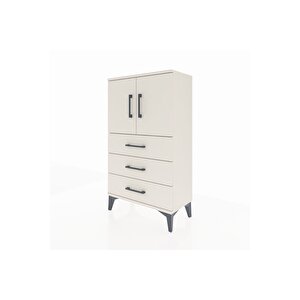 Arges Komodin 2 Raflı 3 Çekmeceli 2 Kapaklı 60x30x106 Aytaşı-aytaşı