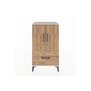 Hyperion Komodin 2 Raflı Tek Çekmeceli 2 Kapaklı 60x44x106 Aytaşı-çam