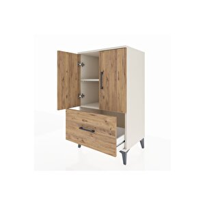 Hyperion Komodin 2 Raflı Tek Çekmeceli 2 Kapaklı 60x44x106 Aytaşı-çam