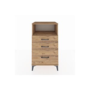 Hyperion Komodin Tek Raflı 3 Çekmeceli 60x44x106 Çam-çam