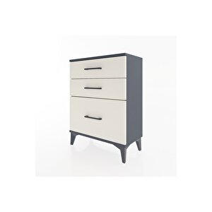 Arges Komodin 3 Çekmeceli 60x30x80 Antrasit-aytaşı