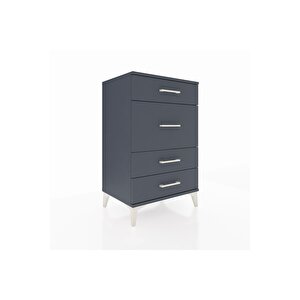 Hyperion Komodin 4 Çekmeceli 60x44x96 Antrasit-antrasit