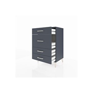Hyperion Komodin 4 Çekmeceli 60x44x96 Antrasit-antrasit