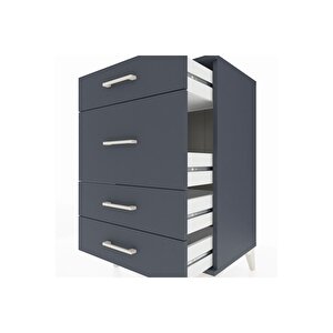 Hyperion Komodin 4 Çekmeceli 60x44x96 Antrasit-antrasit