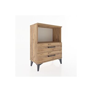 Arges Komodin Tek Raflı 2 Çekmeceli 60x30x80 Çam-çam