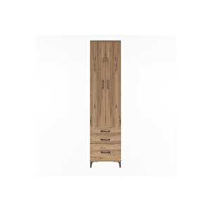 Arges Dolap 4 Raflı 3 Çekmeceli 2 Kapaklı 60x30x243 Çam-çam