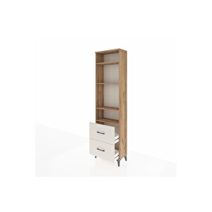 Arges Dolap 4 Raflı 2 Çekmeceli 60x30x221 Çam-aytaşı
