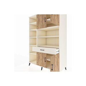 Kronos Dolap 10 Raflı Tek Çekmeceli 4 Kapaklı 132x59x195 Aytaşı-çam/aytaşı