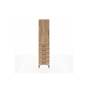 Hyperion Dolap 3 Raflı 5 Çekmeceli Tek Kapaklı 44x44x195 Aytaşı-çam