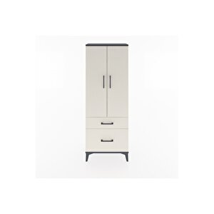 Arges Dolap 3 Raflı 2 Çekmeceli 2 Kapaklı 60x30x163 Antrasit-aytaşı