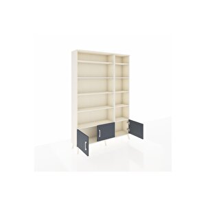 Arges Dolap 10 Raflı 3 Kapaklı 132x30x195 Aytaşı-antrasit/aytaşı