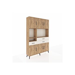 Arges Dolap 9 Raflı 3 Çekmeceli 6 Kapaklı 132x30x195 Çam-çam/aytaşı