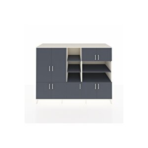 Kronos Dolap 14 Raflı 9 Kapaklı 220x59x163 Aytaşı-antrasit